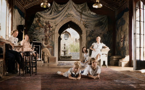 Aimee and the kids at her castle.
