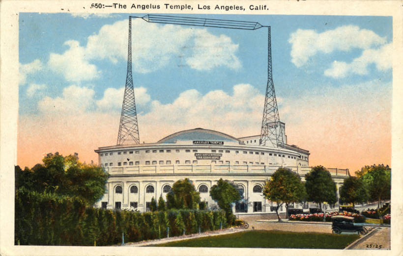 Angelus Temple With Radio Towers
