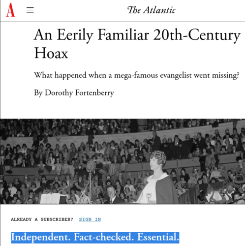 Dorothy Fortenberry, An Eerily Familiar 20th-Century Hoax, The Atlantic, May 12, 2025