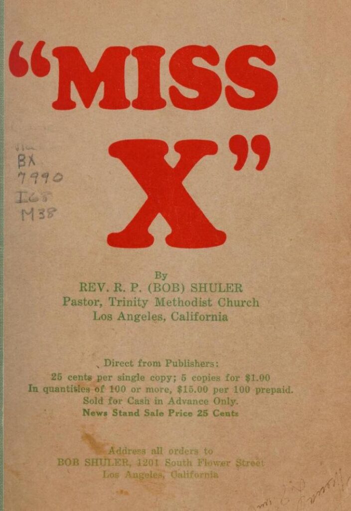 "Miss X" by Rev. Bob Shuler